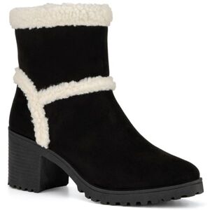 OLIVIA MILLER Women's Andrea Stacked Heel Bootie BLACK Size 7.5